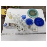 Blue Glass Dishes and Other