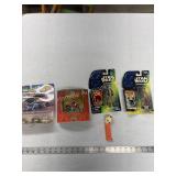 2 Star Wars Toys, PEZ Dispenser and 2 Hot Wheels
