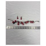 Bakelite Cherry Necklace and Earrings