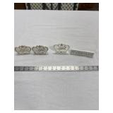 3 Lefton Display Signs and 1 Pilgrim Glass