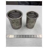 2 Meriden Silver Plate Co. Bottle Holders