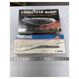 Revell Goodyear Blimp and US Airfix Concorde Mode