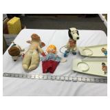 2 Snoopy Toys, Peanuts Toy, Sheep and Trays