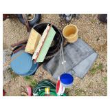 Plastic pots, rubber sheeting and other