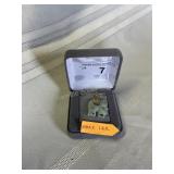 Green stone necklace marked 14K