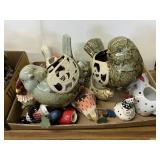 2 flats of assorted birds and chicken figurines