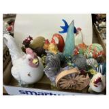 3 flats of chicken figurines