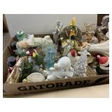 2 flats assorted figurines and marble shapes