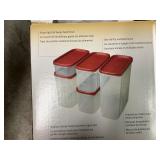 Box of Rubbermaid storage containters