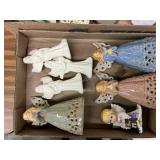 2 flats of angels and tea pot