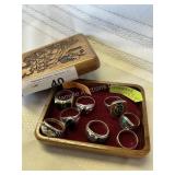 Eight rings - 5 marked sterling, 3 unmarked