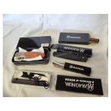 4 Boker Magnum folding knives and tool