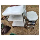 Metal cart and stool