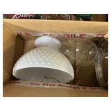 3 boxes of lamps and lamp oil