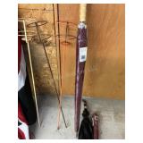 Lot of 2 fold up chairs, 3 umbrellas and 3