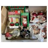 Lot Christmas decorations and bubbling lights