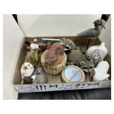 3 flats of mixed animals and assorted glassware