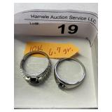 Two rings marked 10k - approximately 6.7 grams