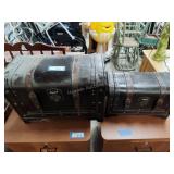 2 wood decorative chests