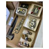 Assorted items, Packerï¿½s belt buckles, & other