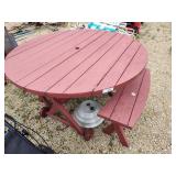 Patio table 4ft diameter and benches