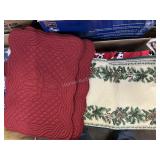 Box of place-mates, towels, cloth table napkins