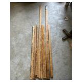 Lot of 12 wooden yard sticks