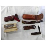 5 folding knives Schrade, Buck and other