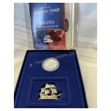 Virginia state coin & figurine