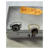 Two rings marked 10k - approximately 6.6 grams