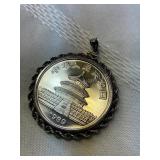 Chinese 1989 1 ounce silver token - approximately