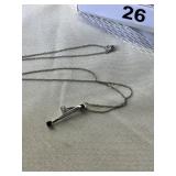 Silver tone chain marked 14k - 0.8 gram (pendant