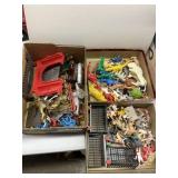3 boxes plastic toy figures