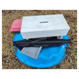 Lot with table, fabric, and other