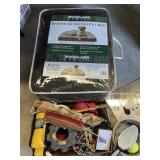 Dog bed, toys, collars and leases and other