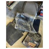 Cushion and lot of floor mats