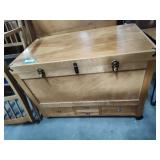 Rolling chest 1 broken wheel 32in long x 18in w x