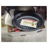 Box of pans and kitchen utensils