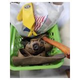 Military canteen , axe, belts and other