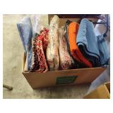 Box of assorted textiles