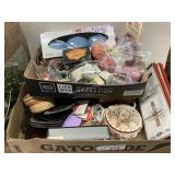 Two flats assorted items -  soap, hankies & other