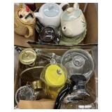 Two boxes teapots & other