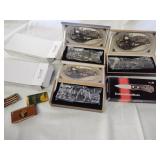 4 Train folding knives and 3 money clips