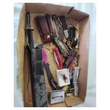 Box of folding knives and other