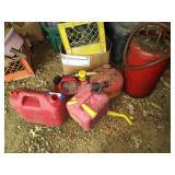 Gas cans and oil can
