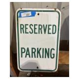 Reserved parking sign, 12 x 18 in