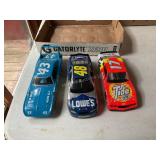 3 Die cast metal racing cars