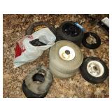 Assorted small wheels and tubes