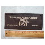 Historical cast iron sign