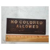 Historical cast iron sign